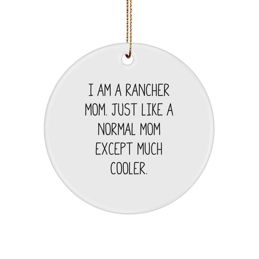 Fun Christmas Circle Ornament for Rancher Mom, Ideal Gifts from Friends for Rancher Wife, Unique Rancher Gifts for Christmas - Image 1