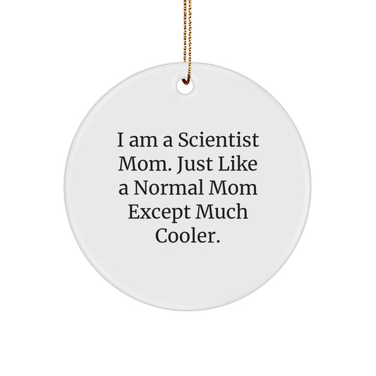 Gifts from Family to Scientist Mom, Funny Scientist Christmas Circle Ornament, Cute Scientist Mom Gifts for Scientist Family - Image 1