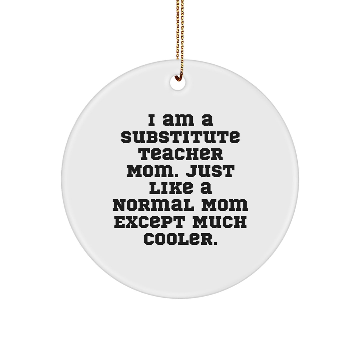 Funny Substitute Teacher Circle Ornament Gifts from Friends for Christmas Unique Gifts - Image 1