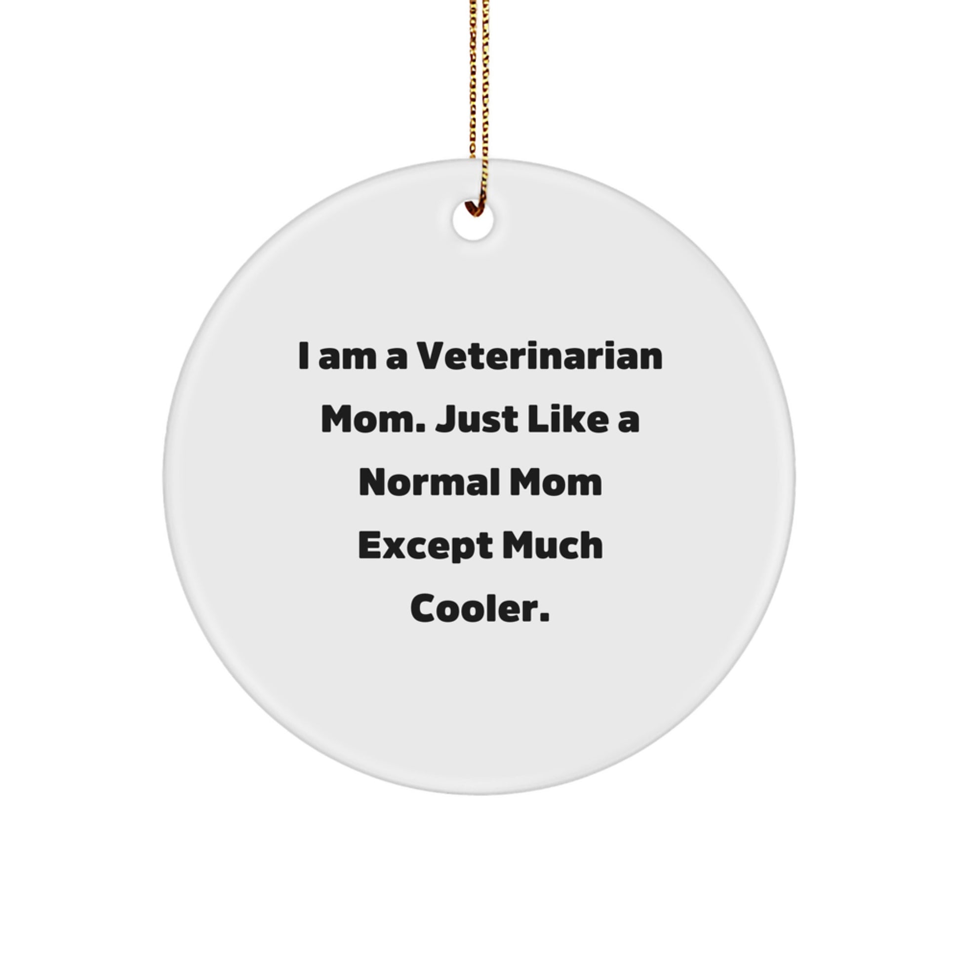 Funny Veterinarian Mom Gifts from Family, Unique Circle Ornament for Veterinarian Women - Image 1