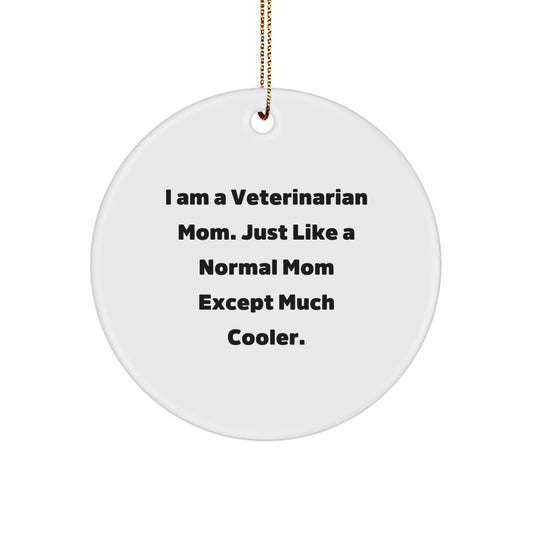 Funny Veterinarian Mom Gifts from Family, Unique Circle Ornament for Veterinarian Women - Image 1