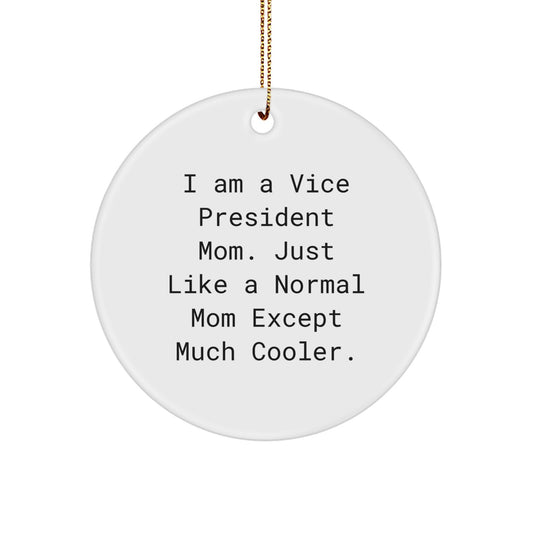 Funny Vice President Gifts for Friends and Family - I Am A Vice President Mom Circle Ornament, Christmas Unique Presents for Him or Her - Image 1