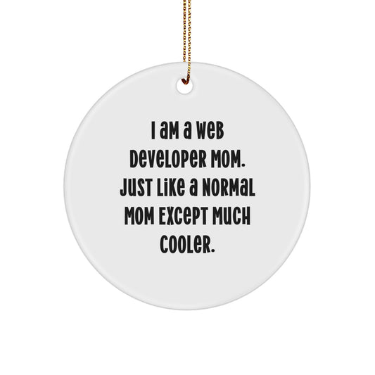 Funny Web Developer Gifts from Mom Circle Ornaments for Web Developer Men and Women - Image 1