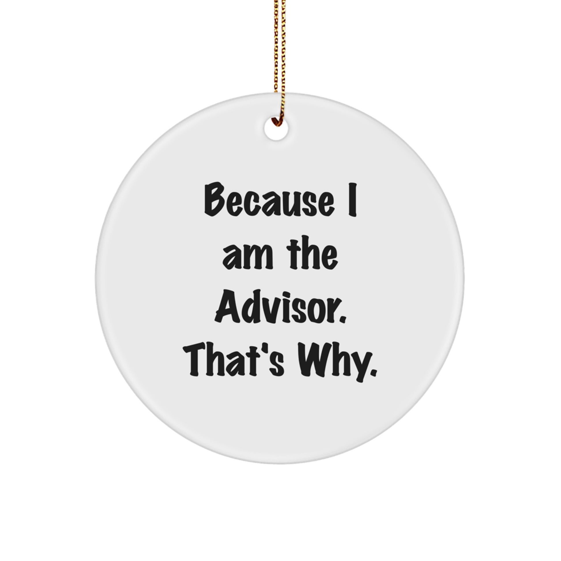 Funny Advisor Gifts for Advisor from Friends, Circle Ornament Quote Advisor Gifts from Family, Christmas Unique Advisor Circle Ornament - Image 1