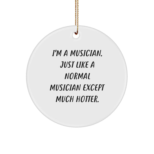Musician Gifts from Friends, Funny Circle Ornament, I'm A Musician, Unique Christmas Unique Gifts for Musician - Image 1