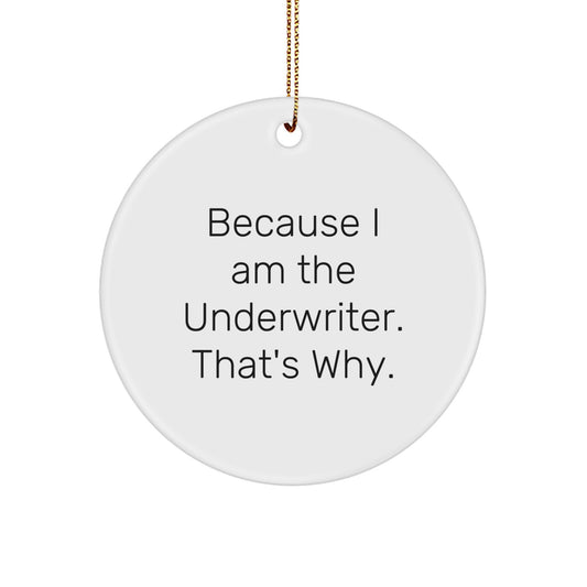 Funny Underwriter Gifts Circle Ornament Because I Am The Underwriter Gifts for Men - Image 1