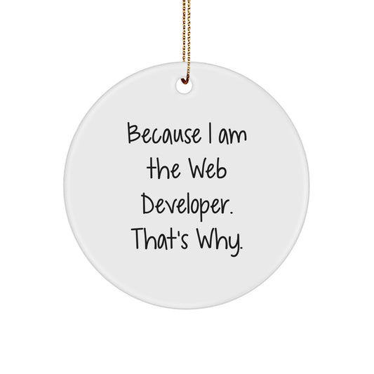 Fun Web Developer Gifts for Men - Cute Circle Ornament with Quote - Gifts from Friends for Web Developer Friends - Christmas Unique Ornaments - Image 1