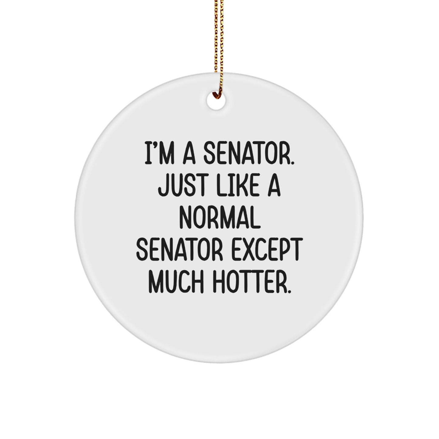Senator Gifts for Friends, Funny Circle Ornament, Unique Christmas Unique Gifts from Friends - Image 1