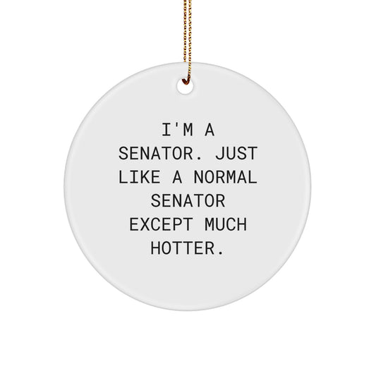 Funny Senator Circle Ornament Gifts from Friends, Senator Christmas Unique Gifts, I'm A Senator Circle Ornament - Image 1
