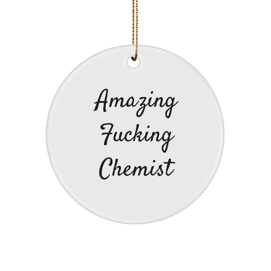Funny Chemist Gifts from Men to Chemist Friends for Christmas Unique Circle Ornament - Image 1
