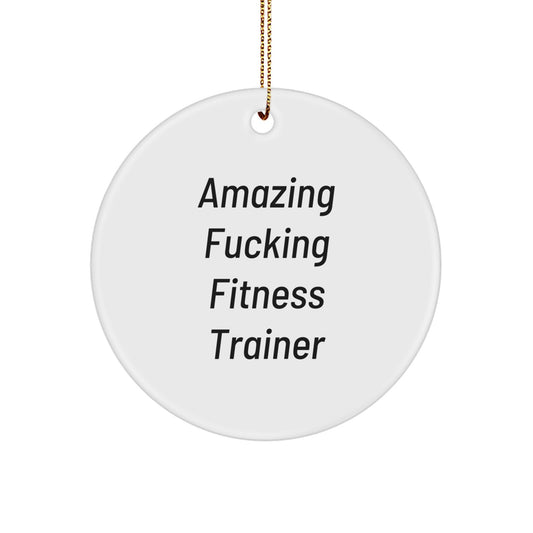 Funny Fitness Trainer Circle Ornament Gifts from Family for Christmas Unique Decorations - Image 1