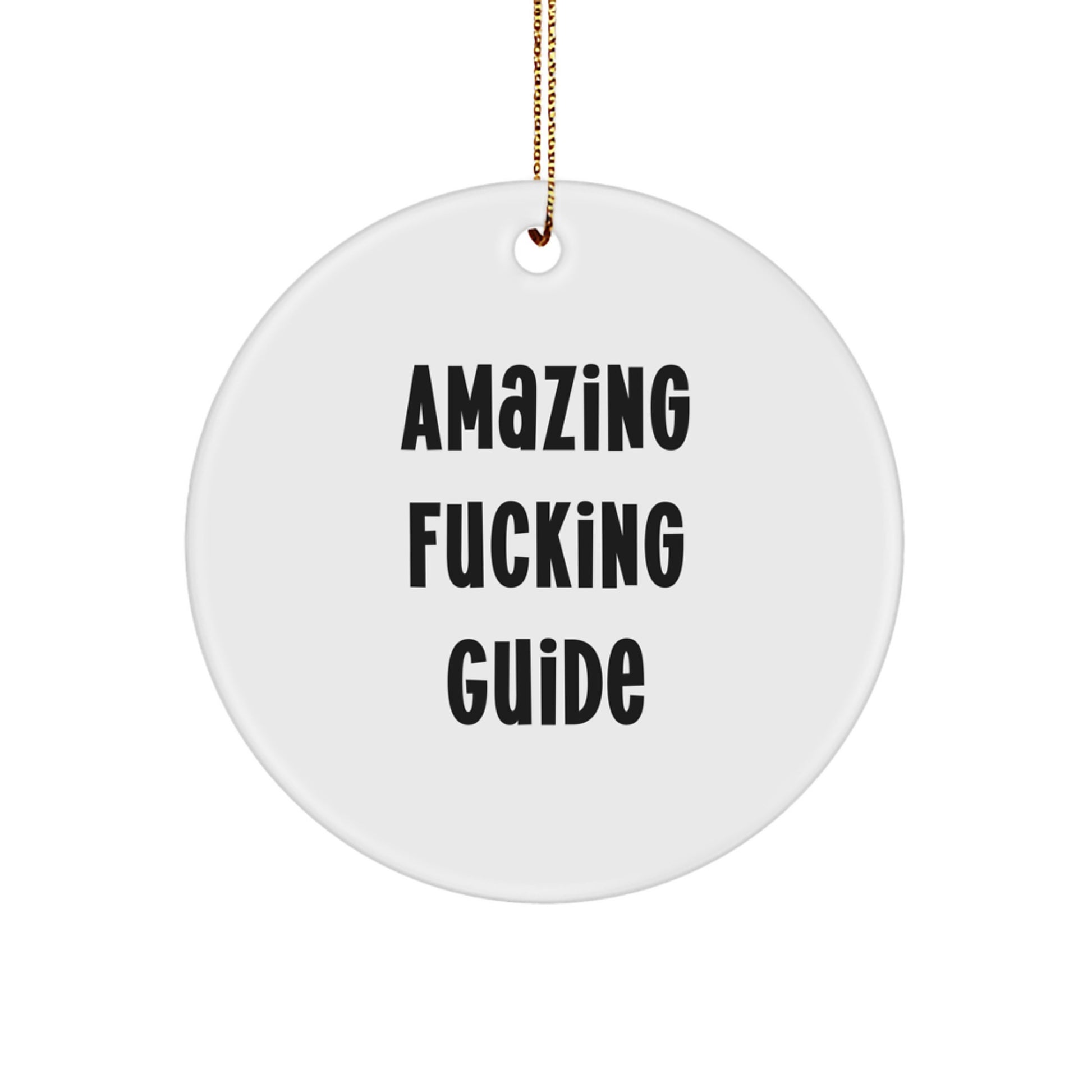 Funny Guide Gifts for Friends and Family - Amazing F--king Guide Circle Ornament - Christmas Unique Decorations - Image 1