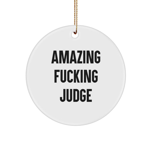 Funny Judge Circle Ornament, Amazing Quote Gifts for Judge, Unique Christmas Unique Gifts from Friends and Family - Image 1