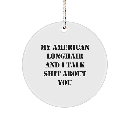 Funny American Longhair Cat Gifts for American Longhair Cat Lovers Friends Family - My American Longhair And I Talk Shit About You Christmas Unique Gifts for Men Women - Image 1