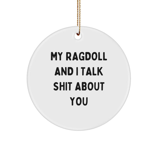 Funny Ragdoll Cat Circle Ornament Gifts from Men to Family, Great Unique Christmas Unique Gifts for Women, Friends, Coworkers - Image 1