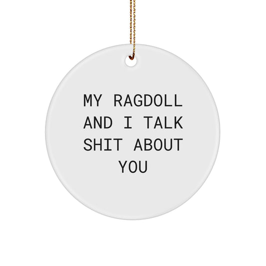 Funny Ragdoll Cat Circle Ornament Gifts for Men Women Friends Coworkers Family from My Ragdoll And I Talk Shit About You - Image 1