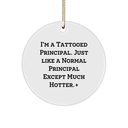Funny Principal Gifts from Men, Unique Circle Ornament for Principal, Christmas Unique Gifts - Image 1