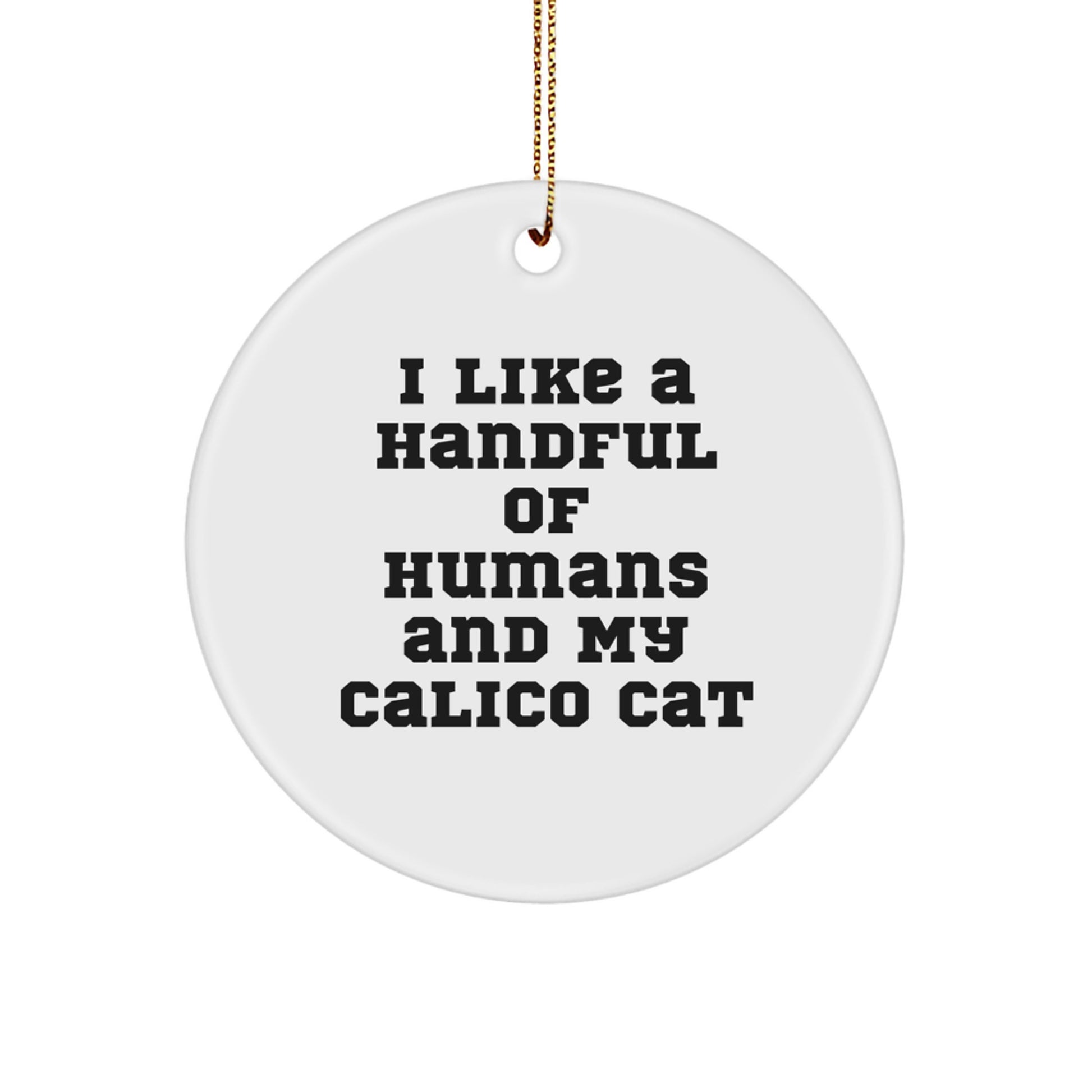 Calico Cat Circle Ornament Gifts from Men to Women for Calico Cat Lovers with Funny Quote - Image 1