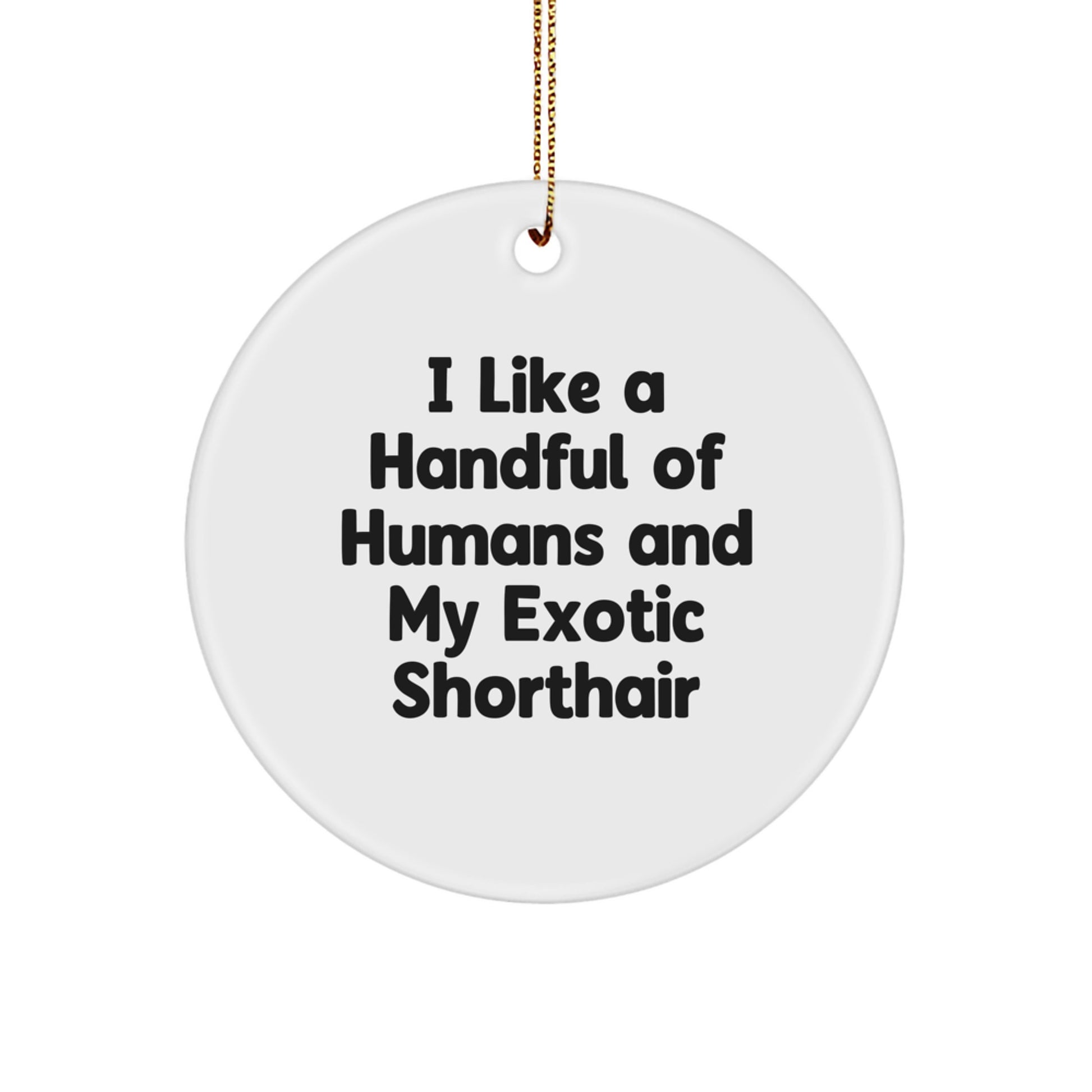 Funny Exotic Shorthair Cat Quotes Gifts for Exotic Shorthair Cat Lovers, Christmas Unique Gifts from Family to Friends, Circle Ornament - Image 1