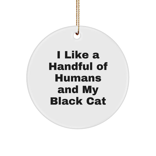 Funny Black Cat Circle Ornament Gifts from Friends for Black Cat Lovers - Image 1