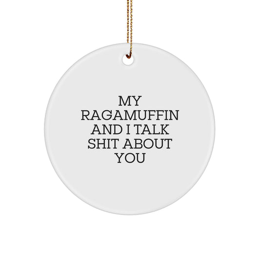 Ragamuffin Cat Lover Gifts from Friends, Funny Circle Ornament for Ragamuffin Cat Owners, Unique Christmas Ornaments for Men, Women, Family - Image 1