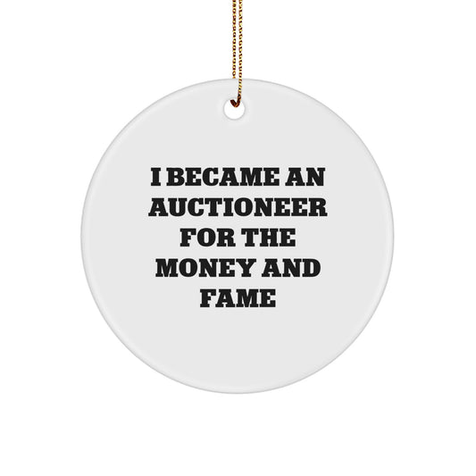 Funny Auctioneer Gifts for Men, Unique Circle Ornament, Christmas Unique Gifts from Friends, Family, Coworkers, for Auctioneers - Image 1