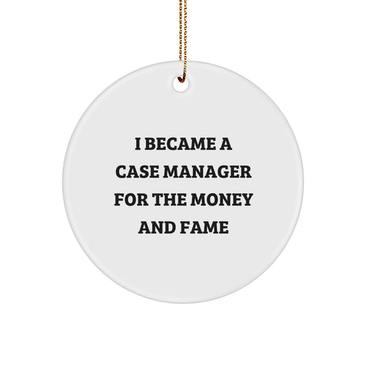 Funny Case Manager Gifts from Friends, Unique Circle Ornament for Case Manager, Christmas Unique Gifts for Case Manager - Image 1