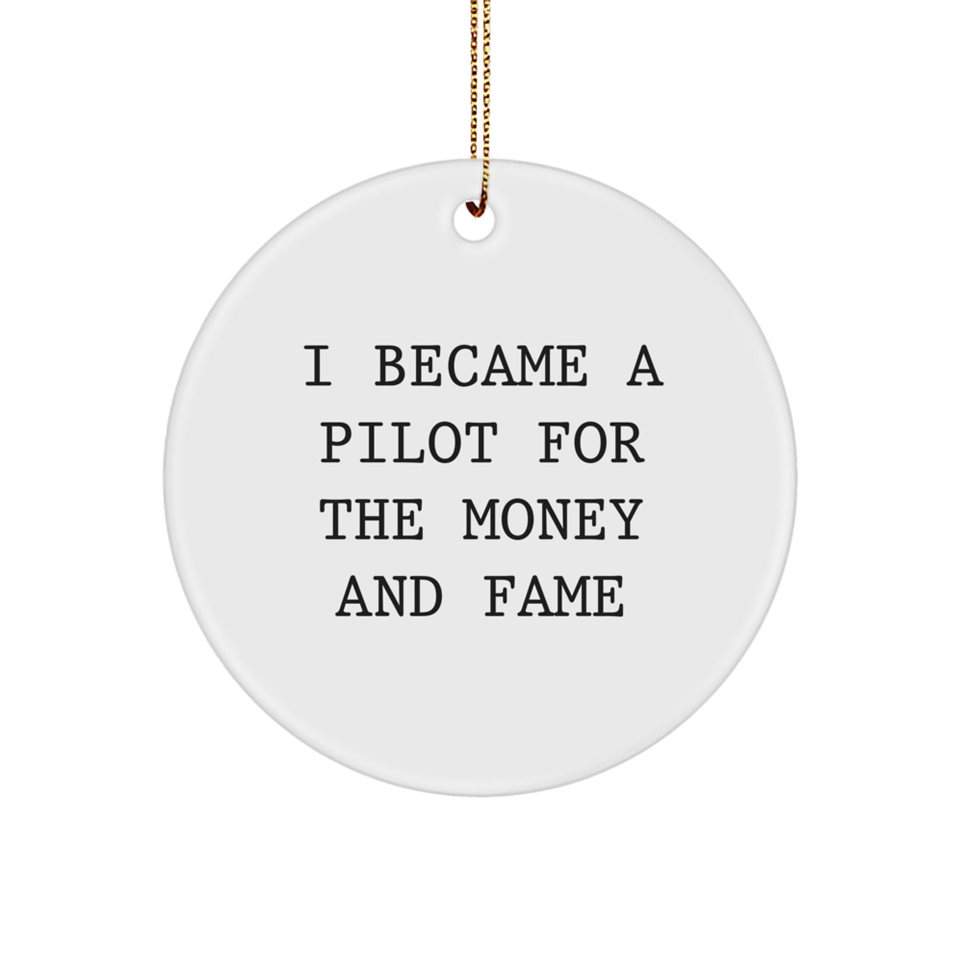 Funny Pilot Gifts for Men, Funny Circle Ornament for Christmas Unique Gifts from Friends, Christmas Pilot Decoration for Men - Image 1