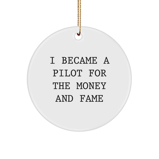 Funny Pilot Gifts for Men, Funny Circle Ornament for Christmas Unique Gifts from Friends, Christmas Pilot Decoration for Men - Image 1