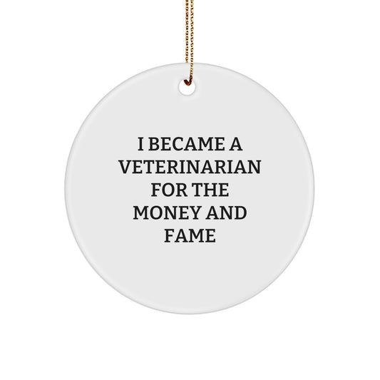 Funny Veterinarian Gifts for Veterinarians, Circle Ornament, Christmas Unique Gifts from Friends and Family - Image 1