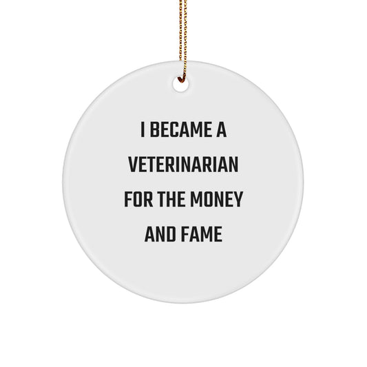 Funny Veterinarian Gifts from Men for Christmas Unique Circle Ornament - Image 1