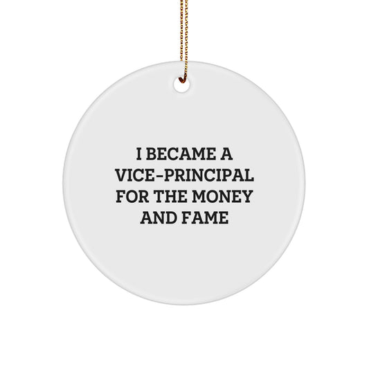 Funny Vice-principal Gifts, Circle Ornament, Christmas Unique Gifts for Vice-principal, Men, Family, Friends - Image 1