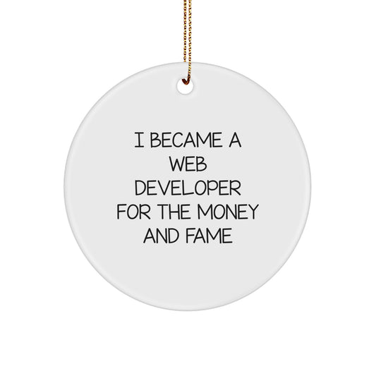Funny Gifts from Web Developer Friends and Family, Unique Circle Ornament for Web Developers, Christmas Decorations - Image 1