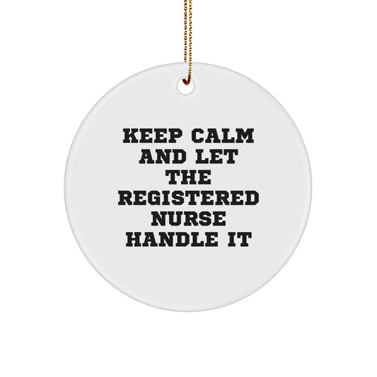 Funny Registered Nurse Christmas Circle Ornament Gifts from Family Friends Coworkers for RN - Image 1