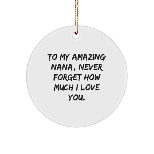 Funny Nana Gifts from Men, Unique Circle Ornament for Grandma, To My Amazing Nana - Image 1