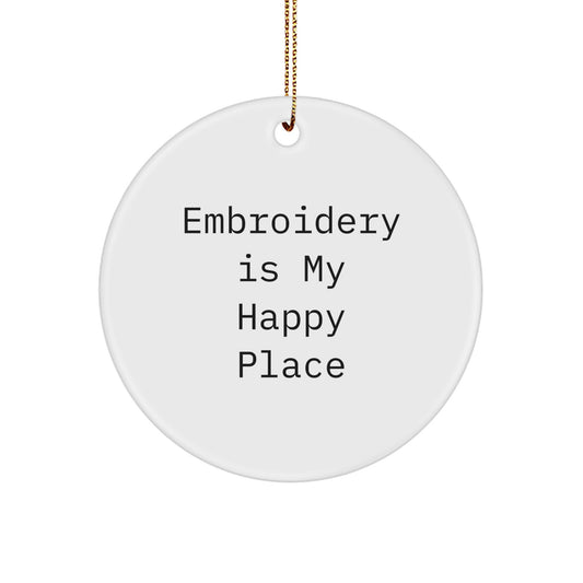 Funny Embroidery Circle Ornaments for Friends, Gifts from Women, Gifts for Embroidery Enthusiasts, Embroidery Christmas Unique Gifts - Image 1