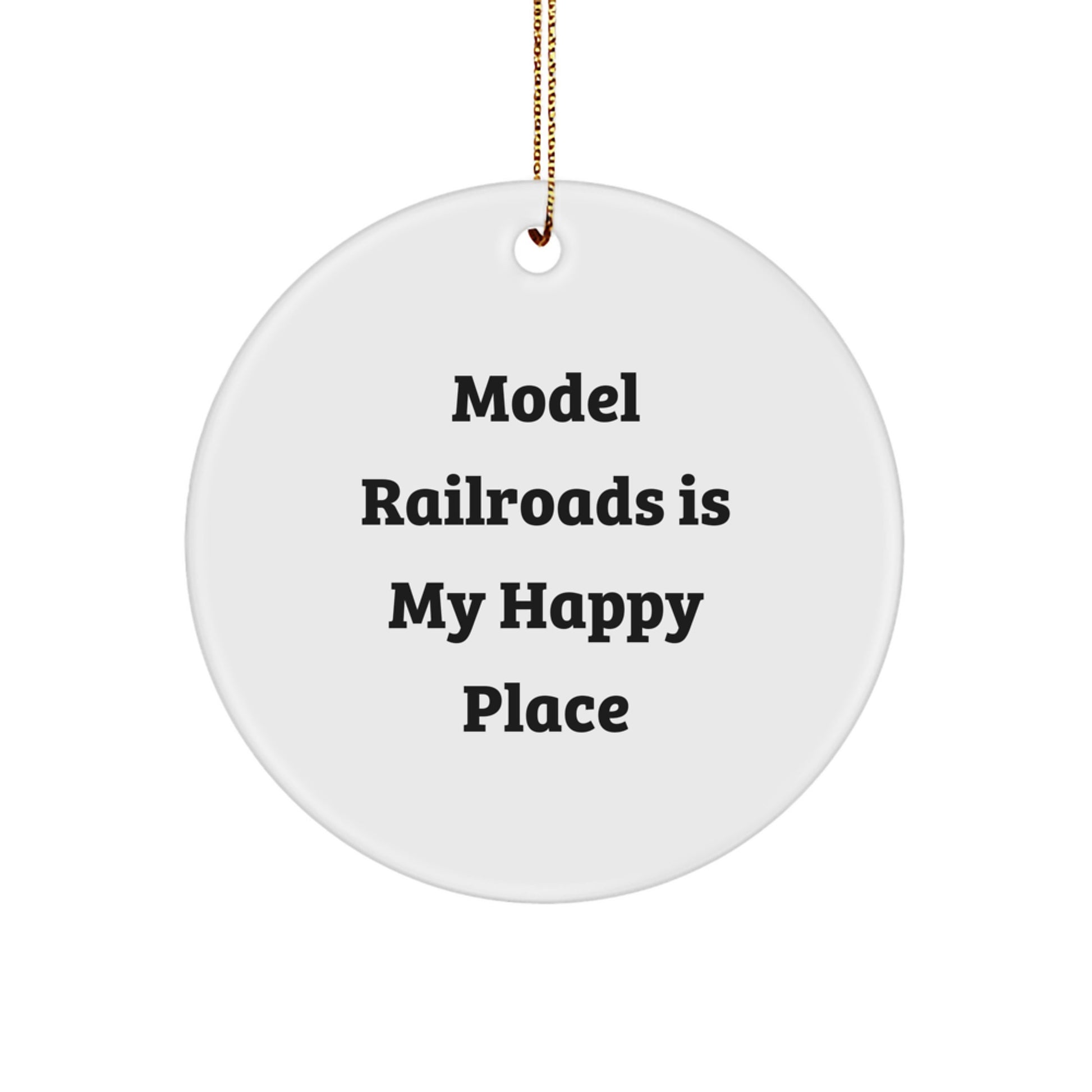 Funny Model Railroads Circle Ornament Gifts for Men - White Circle Shaped Ornament from Edge to Edge Sublimation Printing - Image 1