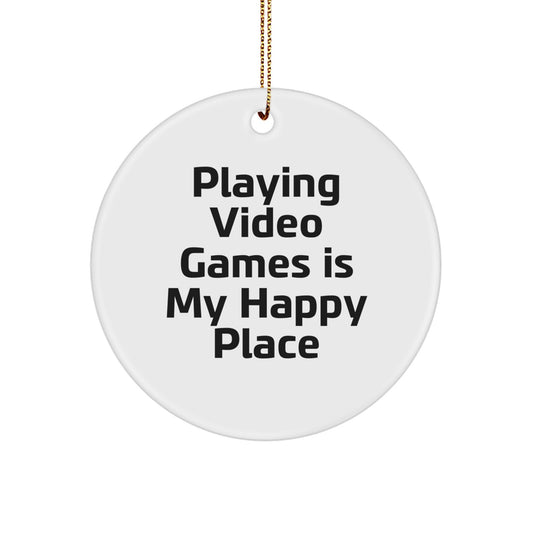 Funny Circle Ornament for Friends, Playing Video Games Gifts for Men Women Family, Christmas Unique Gifts from Men to Women for Playing Video Games Lovers - Image 1