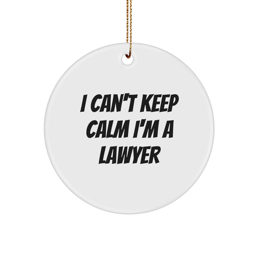 Funny Lawyer Gifts for Christmas - I'm a Lawyer Circle Ornament, Gifts from Men to Friends, Unique Lawyer Office Decor - Image 1