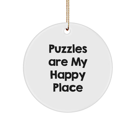 Puzzles Gifts for Friends Funny Circle Ornament, Gifts from Friends to Puzzles Lovers, Christmas Unique Ornaments for Home Decor - Image 1