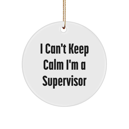 Funny Supervisor Gifts from Friends for Supervisor Men Women Christmas Unique Circle Ornament - Image 1