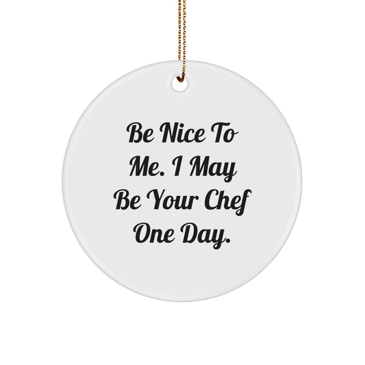 Funny Chef Inspired Circle Ornament Gifts for Men from Friends at Christmas - Image 1