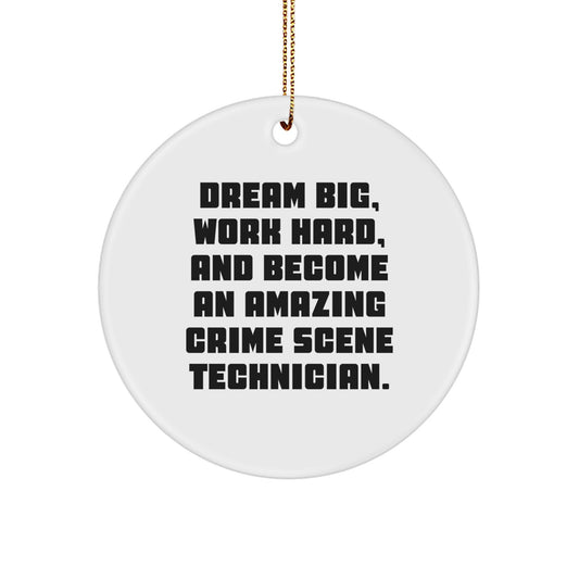 Dream Big Gifts for Crime Scene Technicians, Work Hard Circle Ornaments, Christmas Unique Ornaments for Men, Women, Friends, Coworkers, Family - Image 1