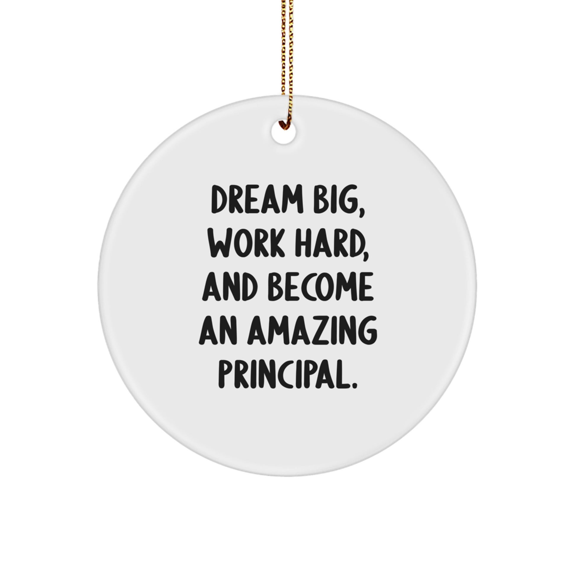 Gifts from Men for Principal - Inspirational Christmas Circle Ornament - Dream Big, Work Hard - Perfect for Friends, Family, Coworkers - Image 1