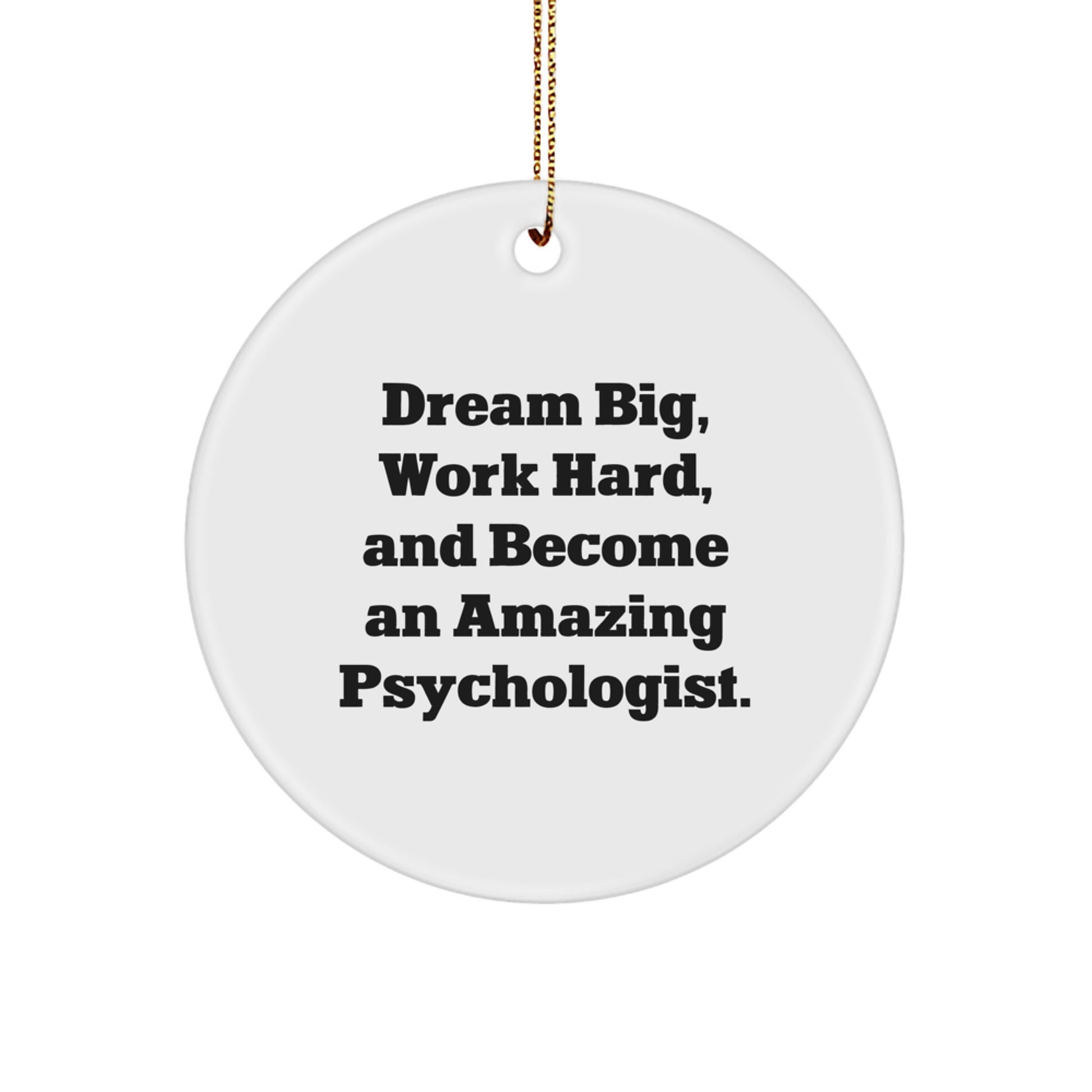 Gifts from Friends and Family for Amazing Psychologists - Dream Big, Work Hard, Become Amazing Psychologist, Christmas Decorations, Circle Ornament - Image 1