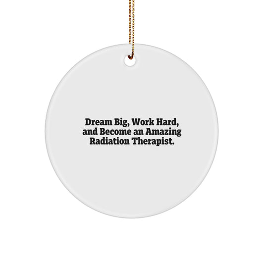 Inspiring Radiation Therapist Gifts for Christmas - 'Dream Big, Work Hard, And Become An Amazing Radiation Therapist' Circle Ornament for Radiation Therapist Men Women Friends Family - Image 1