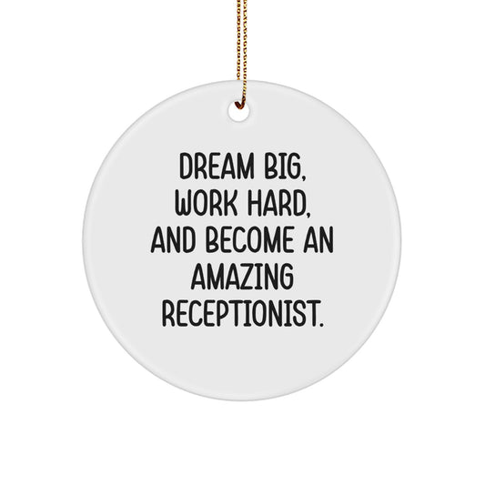 Unique Receptionist Gifts for Women Friends Family - Dream Big Circle Ornament, Inspirational Christmas Decor,
             Gifts from Coworkers Men, Perfect for Receptionist Desk Decoration - Image 1