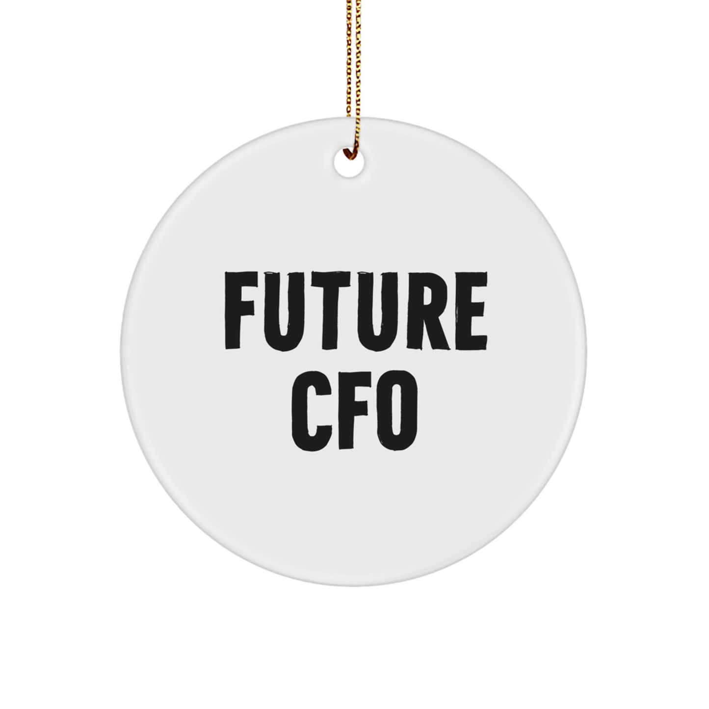 Funny Future CFO Gifts from Men for Christmas Unique Circle Ornaments, Inspirational CFO Quotes and Circle Shaped MDF Ornaments, White Color, Easy Hanging - Image 1