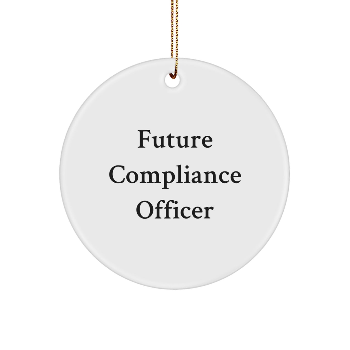 Compliance Officer Gifts from Friends - Funny Quote Circle Ornament, White, 2.75\ - Image 1