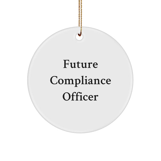 Compliance Officer Gifts from Friends - Funny Quote Circle Ornament, White, 2.75\ - Image 1